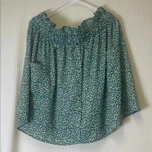 SHEIN Green Floral Midi Skirt Boho